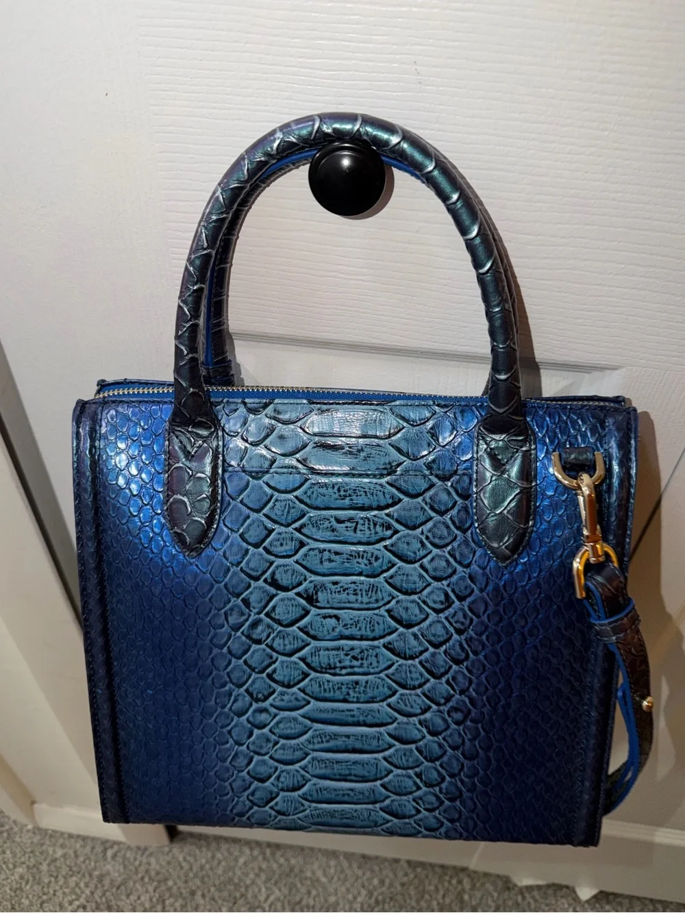 Brahmin Small Carolina Electric Blue Ateague Satchel